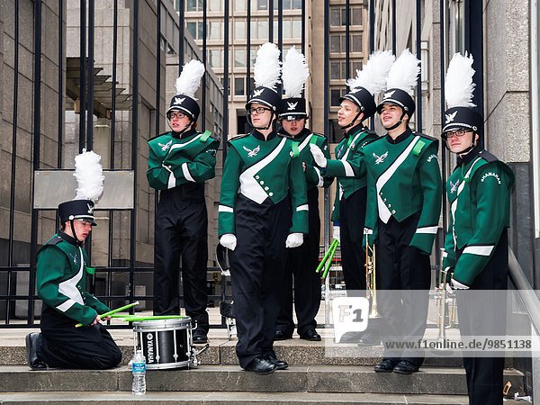 Young musicians ready to parade St. Patrick´s Day Parade Philadelphia USA.