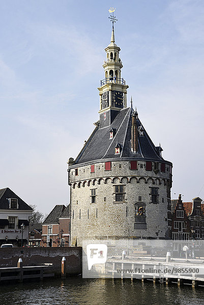 Hoofdtoren  Hauptturm am Hafen  Hoorn  Nordholland  Niederlande  Europa