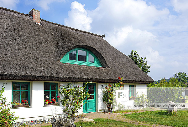Haus mit Reetdach  Arkona  Rügen  Mecklenburg-Vorpommern  Deutschland  Europa