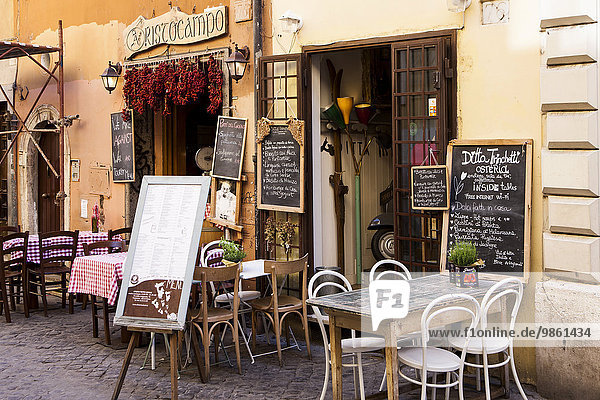 Typisch italienisches Restaurant  Trastevere  Rom  Italien  Europa