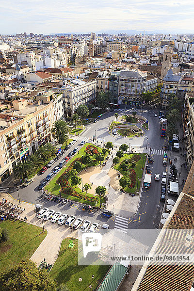 Ausblick auf den Plaza de la Reina Valencia Comunidad Valenciana Spanien Europa