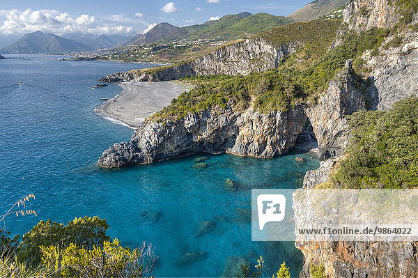 Felsen Küste Meer Arco Kalabrien Italien Stute