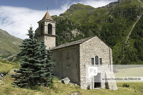 Nationalpark Tal Berg Kirche Alpen Italien Lombardei
