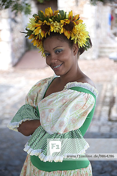Karibik Dominikanische Republik Porträt einer Frau