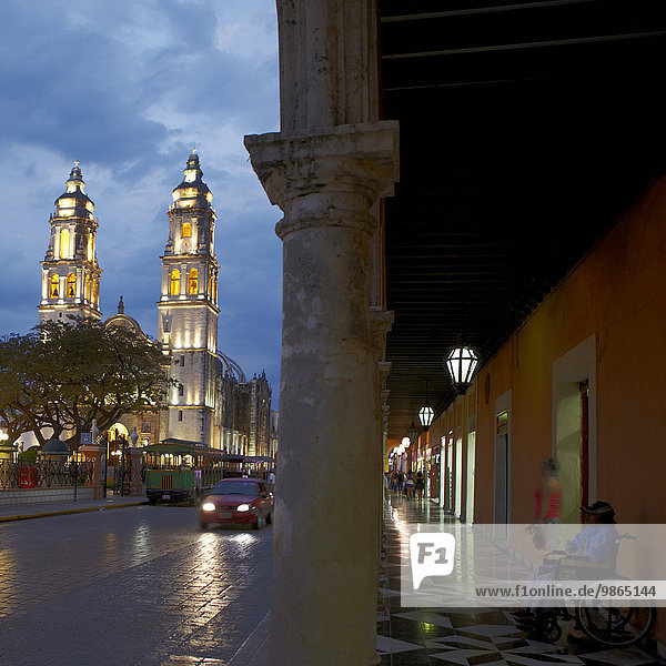 America  Mexico  Campeche state  Campeche city  the catedral Santa Isabel on the zocalo