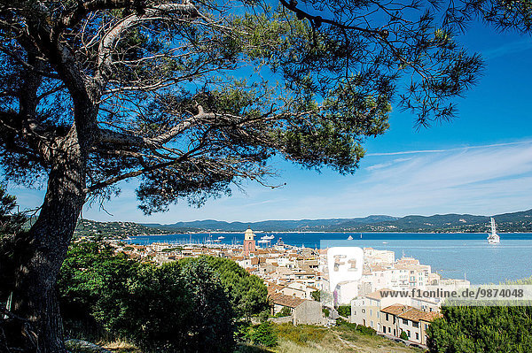 Dach Panorama Küste Ansicht Saint Tropez