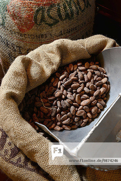 Kaffeebohne gebraucht Produktion Schokolade Kakao heiße Schokolade Trinkschokolade Fabrikgebäude Bohne