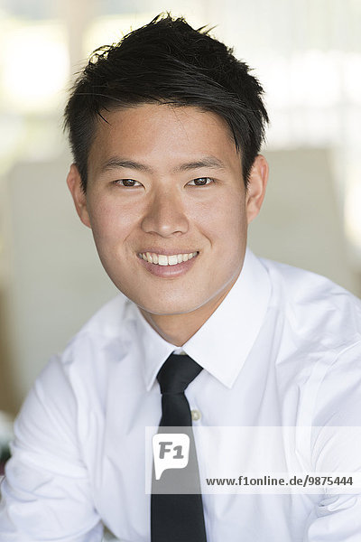 Korean businessman smiling