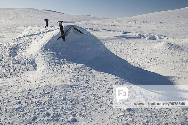 nahe Schnee Ansicht Kabine begraben Alaska