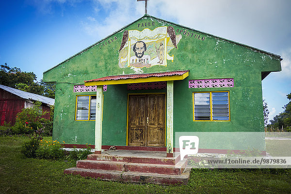 'Colourful church building; Atauro Island  Timor-Leste'