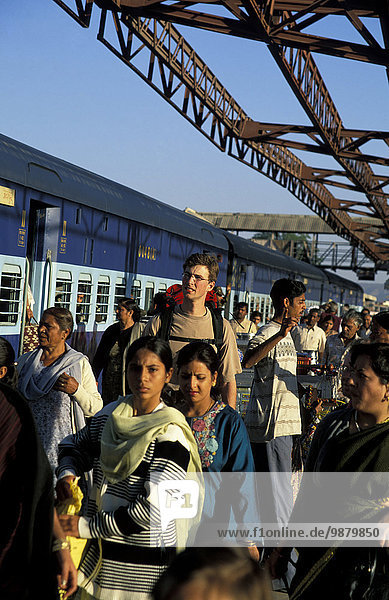 'Travellers At The Railway Station; Jaipur Rajasthan India'