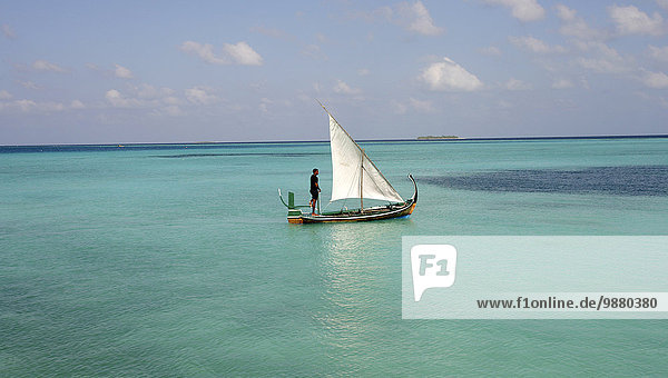'Traditional dhoni sailboat; Maldives'