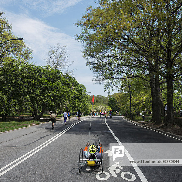 New York City Amerika Fahrradfahrer Weg Läufer Verbindung