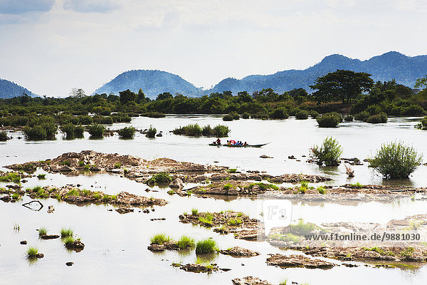 Fluss Insel vorwärts Grenze Kambodscha Laos