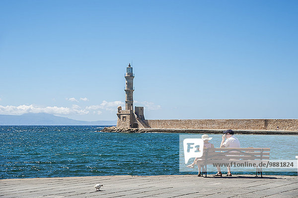Hafen Fröhlichkeit Ufer Venetien Chania Kreta