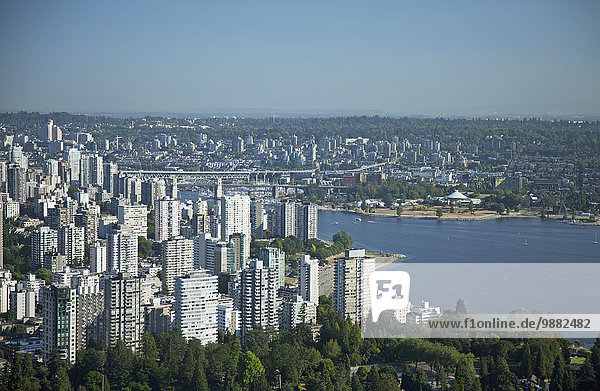 Gebäude Bach Ansicht unaufrichtig Luftbild Fernsehantenne British Columbia Innenstadt Vancouver