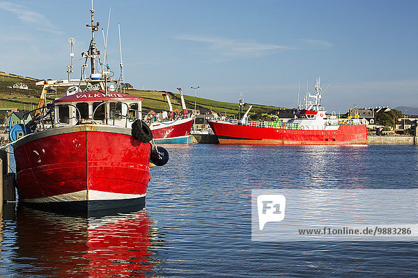 Hafen Himmel Boot blau angeln rot Kerry County Dingle