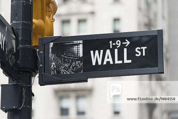 New York City Amerika Wand Straße Zeichen Verbindung Signal