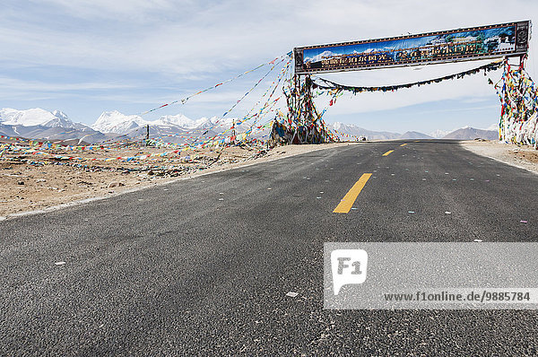 Berg Tradition Fahne China Tibet