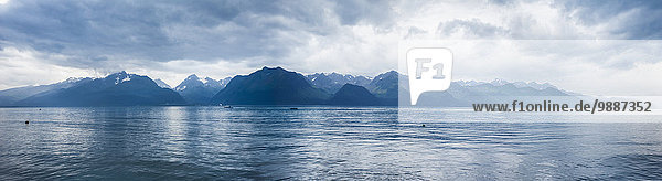 Panorama Landschaftlich schön landschaftlich reizvoll Berg Tag Wolke Sommer Kenai-Fjords-Nationalpark Bucht