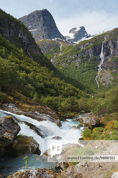 Berg Tal Norwegen Wasserfall Sogn og Fjordane