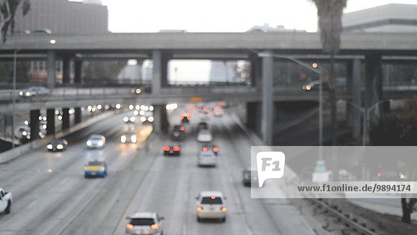 Cars Moving on Freeway Los Angeles California USA