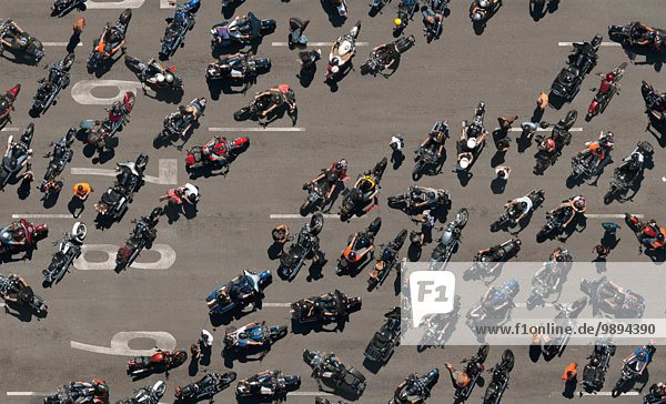 Reise Motorrad Menschenmenge Linie