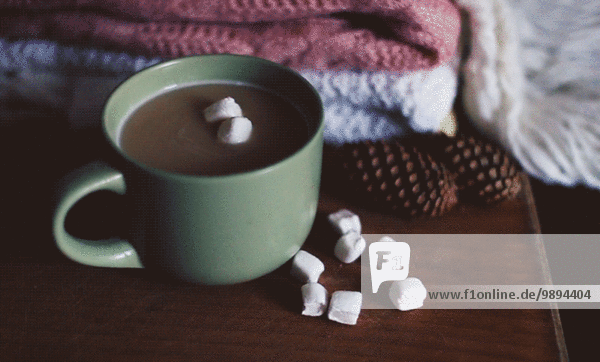 Tasse,Wärme,fließen,Schokolade,Marshmallow