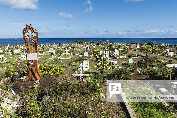 Friedhof von Hanga Roa  Osterinsel  Chile  Südamerika