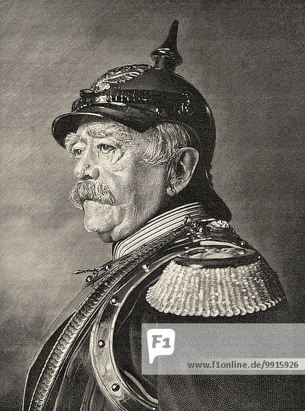 Portrait  Otto von Bismarck  Fürst von Bismarck  Holzschnitt