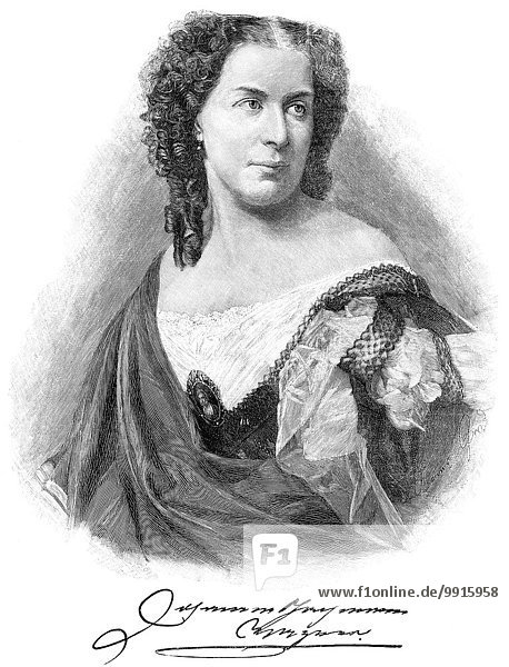 Johanna Jachmann-Wagner  eine deutsche Opernsängerin  Holzschnitt