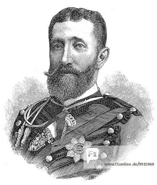 Enrique de Borbón y Castellví  2. Herzog von Sevilla  Holzschnitt