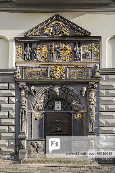 Portal am Rathaus  Renaissance  1576  Gera  Thüringen  Deutschland  Europa