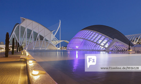 Stadt der Künste und Wissenschaften Museu de les Ciencies Príncipe Felip Wissenschaftsmuseum und Hemisferic IMAX-Kino Valencia Spanien Europa