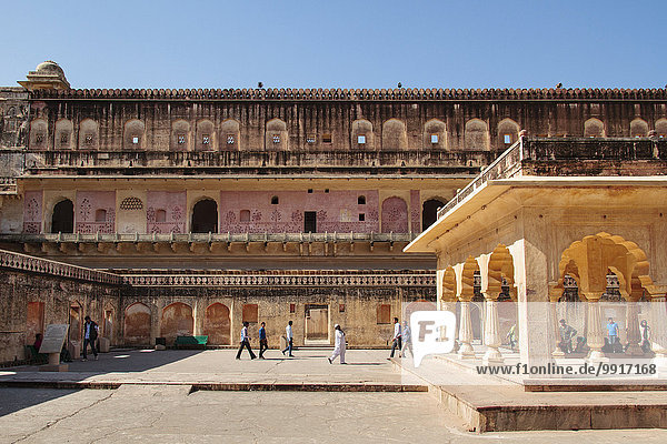 Innenhof  Amber Fort  Jaipur  Rajasthan  Indien  Asien