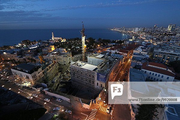 Luftaufnahme der Altstadt von Jaffa bei Nacht  Tel Aviv  Israel