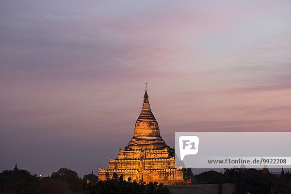 Shwesandaw Daw Pagode vor Sonnenaufgang  Bagan  Myanmar
