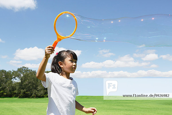 Seife Großstadt Blase Blasen jung Mädchen japanisch spielen