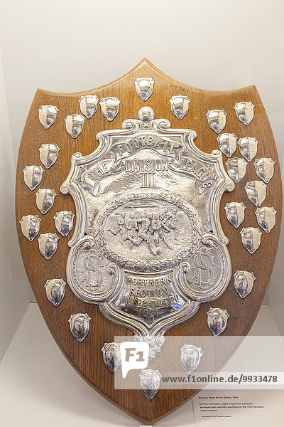 England  Manchester  city  National Football Museum  Exhibit of Historical Football League Division 3 Championship Shield dated 1921