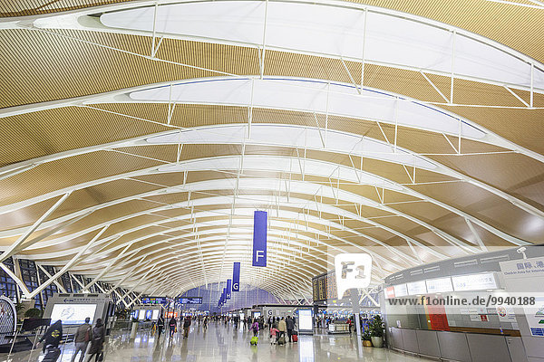 Flughafen Globalisierung China Pudong Shanghai