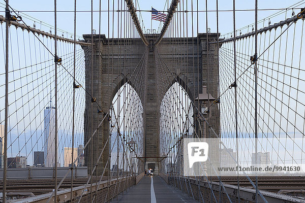 USA  United States  America  New York  Brooklyn Bridge  bridge  span  skyline  city
