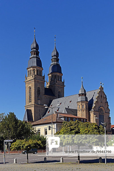 Europe Germany Europe Rhineland-Palatinate Speyer Bartholomäus Weltz space Saint Josef Speyer architecture building church place of interest tourism street tower trees vehicles vessels plants