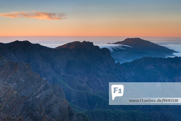 Caldera de Taburiente  Spain  Europe  Canary islands  La Palma  national park  morning  mood  fog