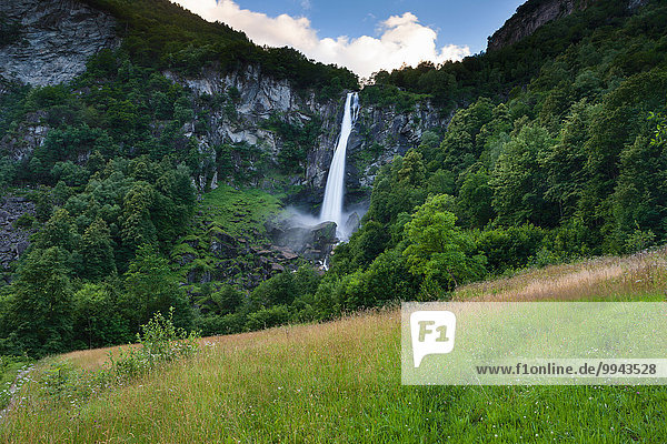 Cascata di Foroglio  Switzerland  Europe  canton  Ticino  Bavona valley  waterfall