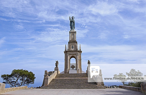 Christus-Statue Cristo Rei  Puig de San Salvador  Felanitx  Mallorca  Balearen  Spanien  Europa