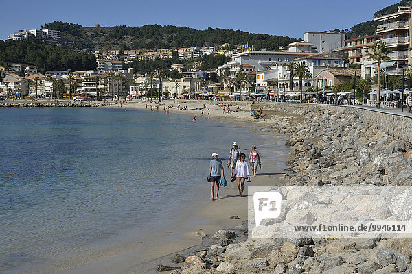 Beach  Puerto de Sóller  Majorca  Balearic Islands  Spain  Europe