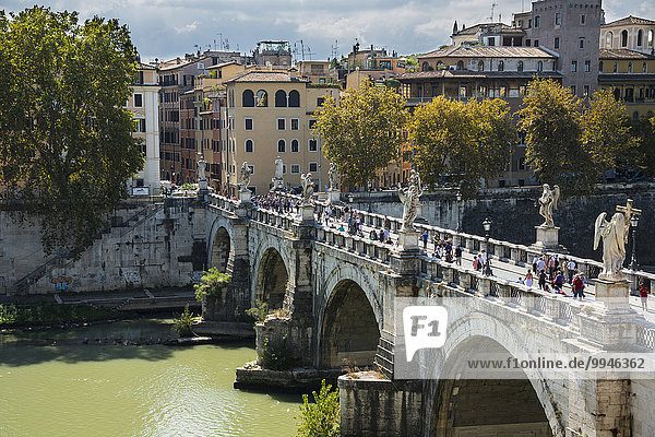 Engelsbrücke  Ponte Sant'Angelo  Rom  Latium  Italien  Europa