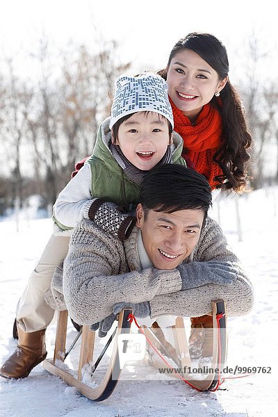One-child families prone on the sled