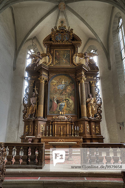 Baroque high altar of the former monastery Kreuzthal-Maria Burghausen  today Church of Saint John the Baptist  Hassfurt  Lower Franconia  Bavaria  Germany  Europe