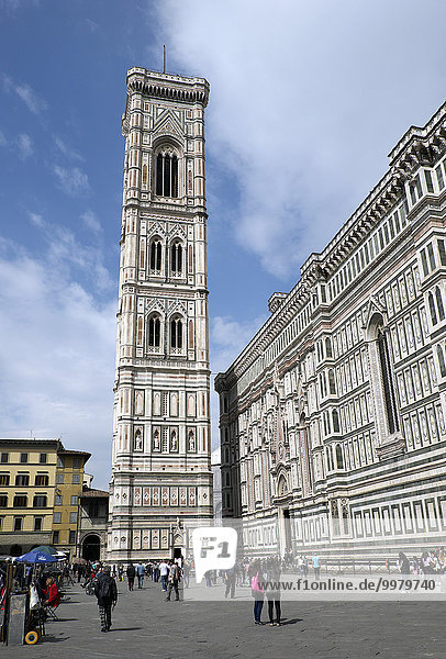 Dom mit Glockenturm,  Duomo Santa Maria del Fiore,  Campanile di Giotto,  Florenz,  Toskana,  Italien,  Europa